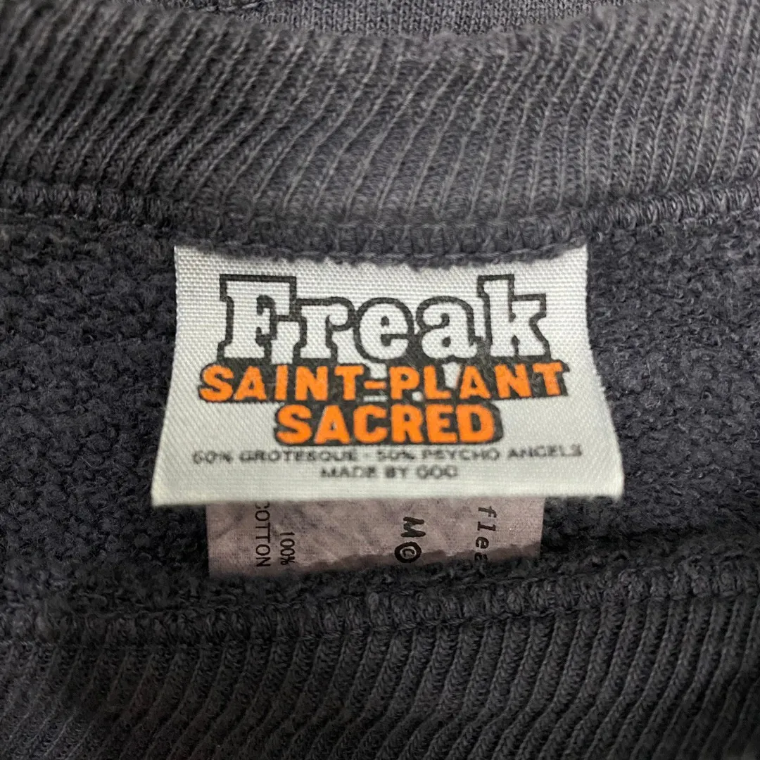 SAINT Mxxxxxx x CACTUS PLANT FLEA MARKET SMILE SWEATER SHIRT CPFM co-branded sweatshirt with smiley face, washed black S-XL, ready-to-wear Assute dyeing, heavy fermentation washing, multi-position spray fading, ultra-complex manual polishing/destruction treatment/special shearing treatment, special striped cuffs/multi-position shearing/pure handmade graffiti and dirty The only correct co-branded main wheat label/wash water label/little angel anti-counterfeiting label in the entire network